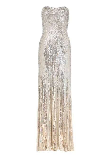 Abito Sarai con paillettes in argento Jenny packham - donna